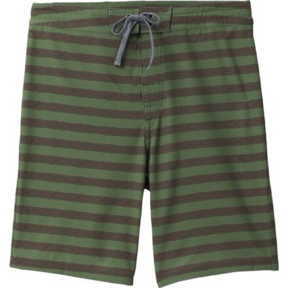 Prana Green and Brown Board Shorts Swimwear